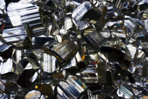 Black metal scrap macro shot