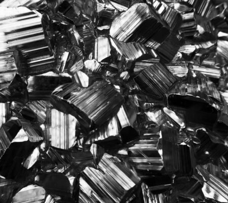 Black metal scrap macro shot